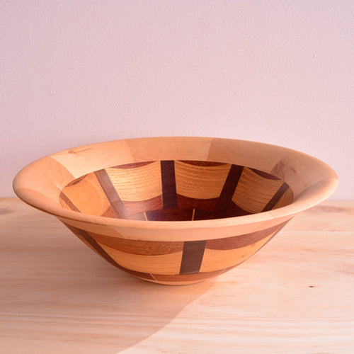 Laminated bowl - birch, mahogany and chestnut