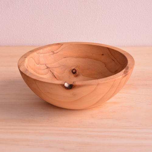 Refined Cedar Wood Bowl with Defined Edge