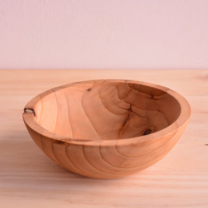 Refined Cedar Wood Bowl with Defined Edge