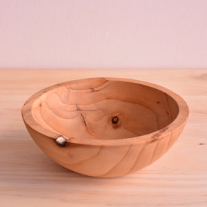 Refined Cedar Wood Bowl with Defined Edge